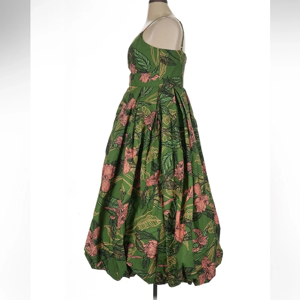 NWT Anthropologie Hutch Green Cutout Bubble-Hem Midi Dress - Picture 9 of 16